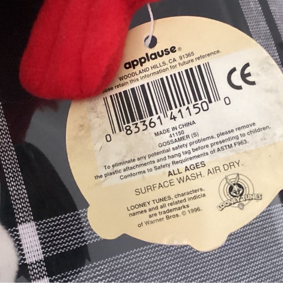 Warner Bros. (Gossamer )Red Furry Plush Character - Picture 5 of 6